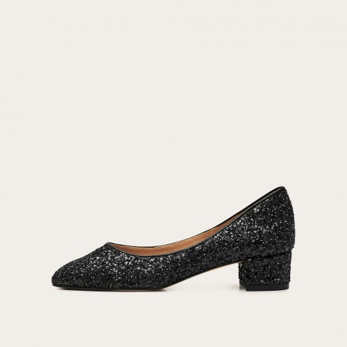 Migdal Low Heels, black glitter OUTLET